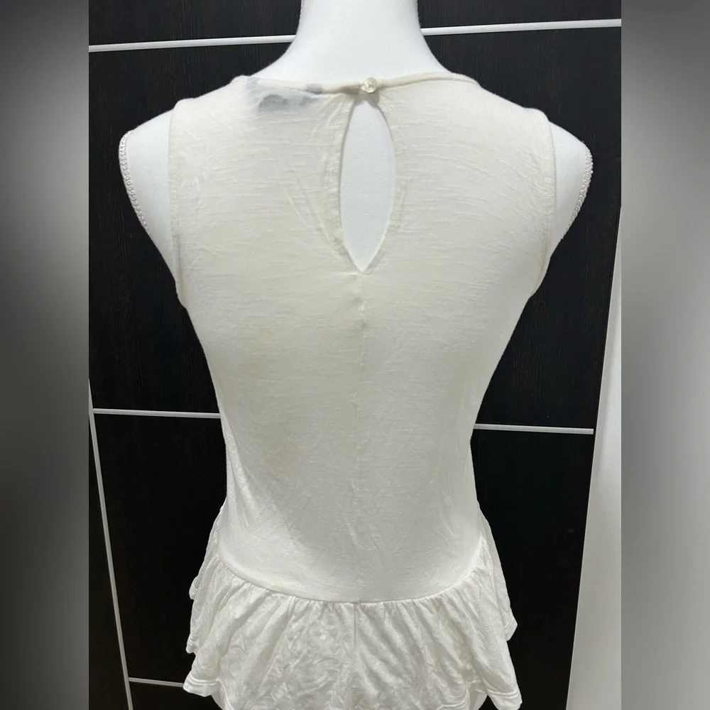 American Eagle Outfitters Cream Lace Tank Top - Picture 2 of 6